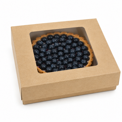 Cutii carton natur cu fereastră, 115 × 115 × 40 mm