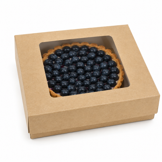 Cutii carton natur cu fereastră, 115 × 115 × 40 mm