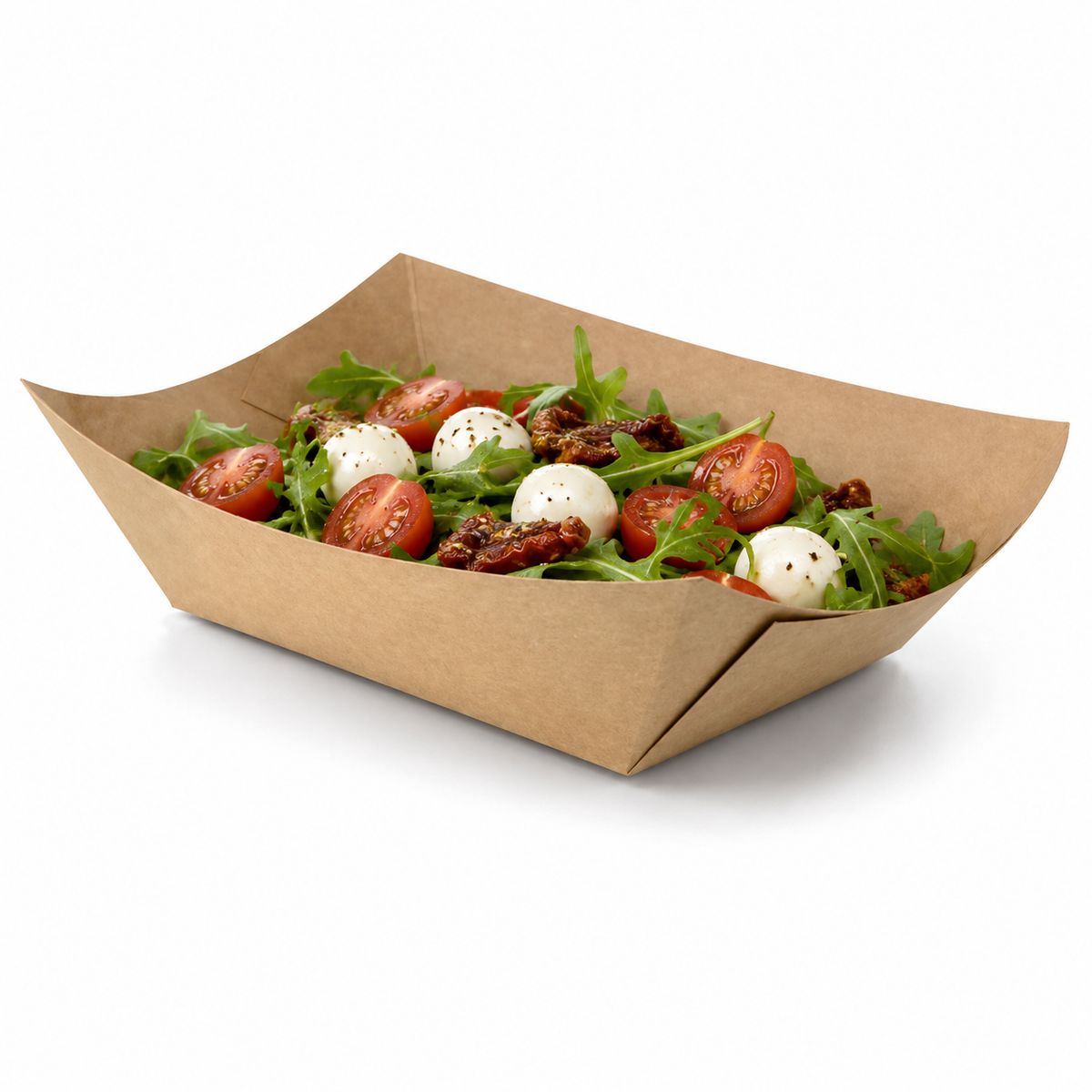Bărcuțe street food din carton natur cu polietilenă, 400 ml