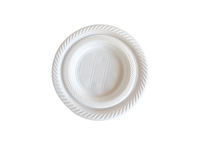 Farfurii plastic albe rotunde desert si felul 2