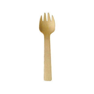 Mini furculite lemn pentru cocktail 102 mm, 100 buc/set