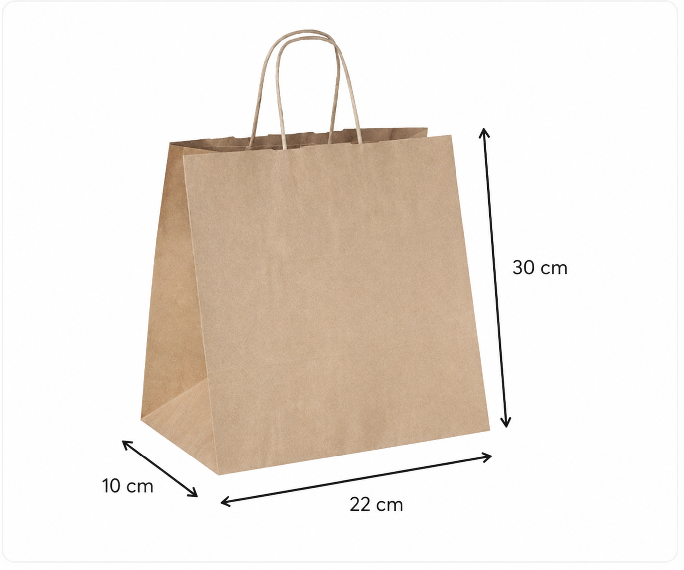 Pungă hârtie reciclată 22×10×30 cm, mâner șnur
