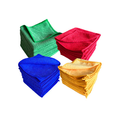 Lavete microfibra 40 x 40 cm, 4 culori, vrac in punga transparenta, 10 buc/set