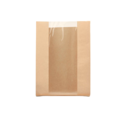 Pungi hartie natur cu fereastra 15 x 6 x 25 cm, 1000 buc/bax