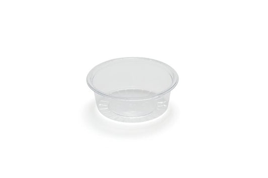 Sosiere transparente rotunde cu capac detasat, 80ml, 100buc/set