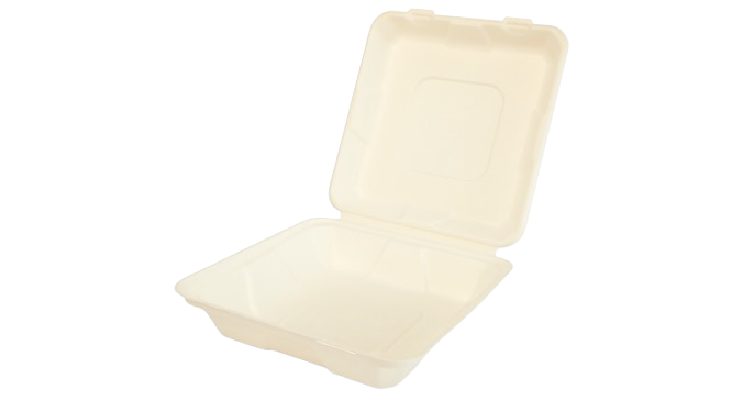 Caserole BIO din trestie de zahar cu capac 20*22cm , 1 compartiment, 50 buc/set