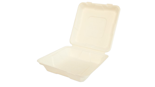 Caserole BIO din trestie de zahar cu capac 20*22cm , 1 compartiment, 50 buc/set