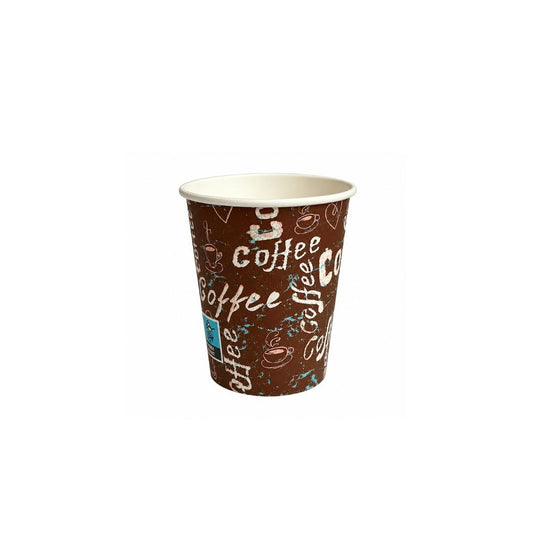 Pahar carton 8 oz coffee print, 50 buc/set