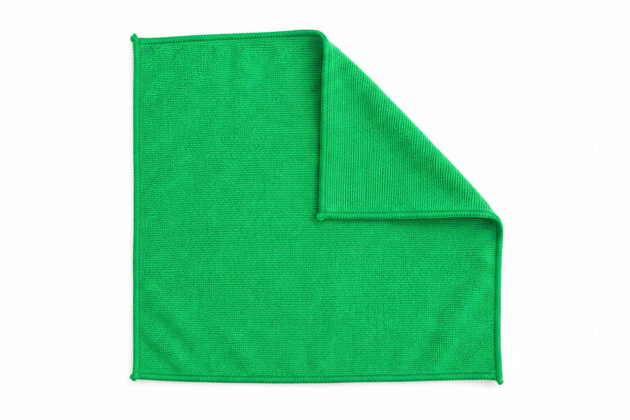 Lavetă microfibră verde, 30 × 30 cm, 10 buc/set
