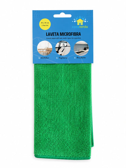 Lavetă microfibră, 30 × 30 cm, 1 buc/set carton