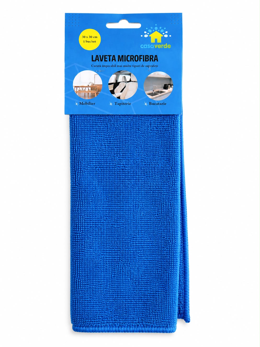 Lavetă microfibră, 30 × 30 cm, 1 buc/set carton