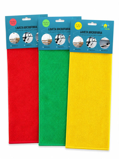 Lavetă microfibră galbenă, 40 × 40 cm, 1 buc/set carton