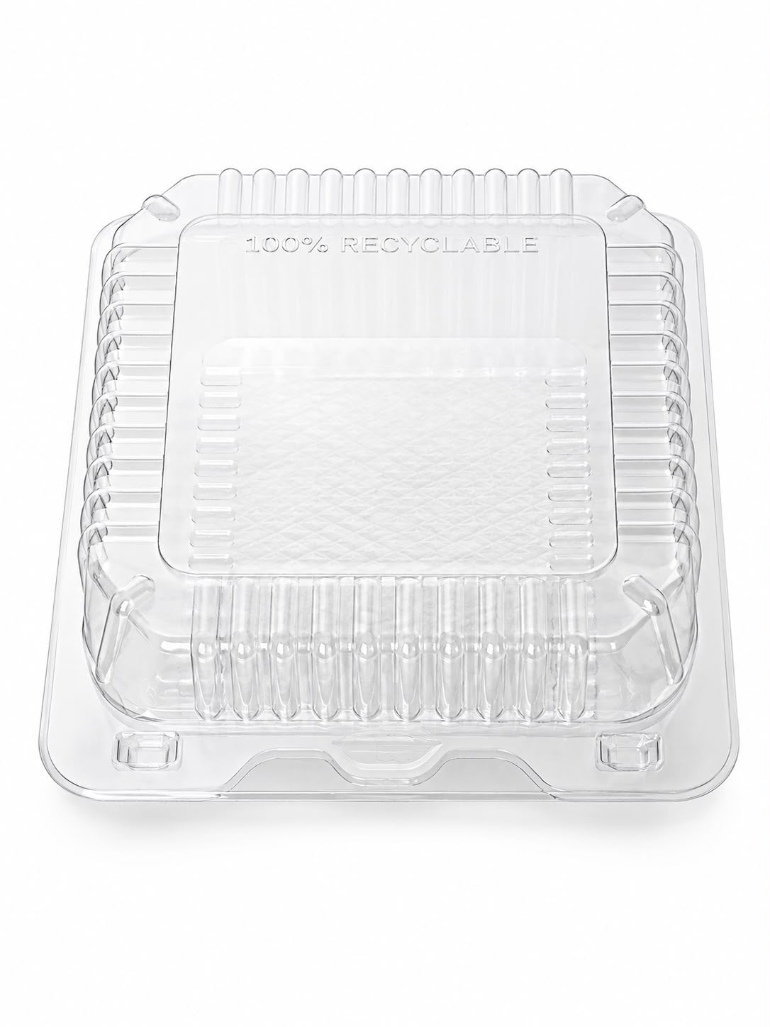 Cutii de patiserie transparente cu capac 153 × 158 mm, H 40 + 40 mm