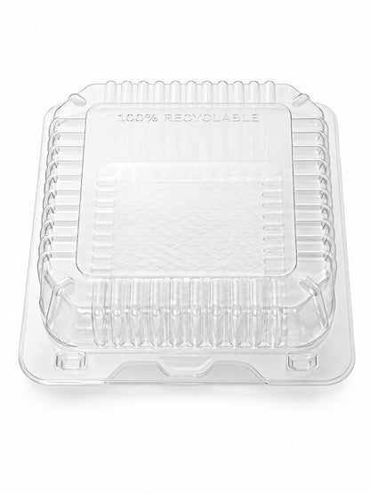 Cutii de patiserie transparente cu capac 153 × 158 mm, H 40 + 40 mm