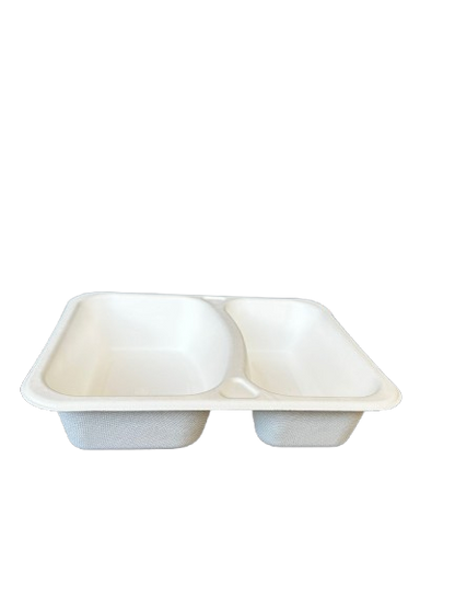 Caserole BIO termosudabile din trestie de zahar, 2 compartimente, 227*178*50, 50 buc/set