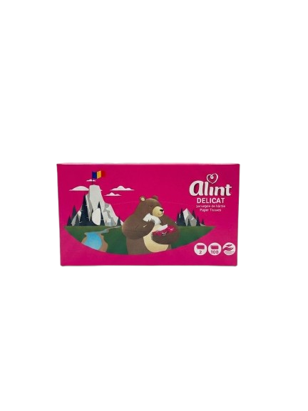 Alint servetele faciale albe, 2 straturi, 100buc/cutie