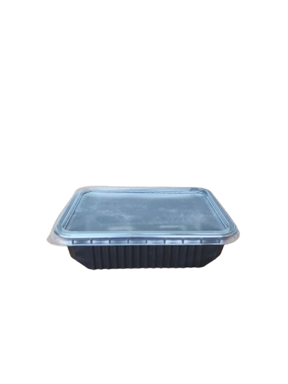 Caserole negre cu capac transparent inclus, 750 ml,  173*129*42 mm, 50 buc/set
