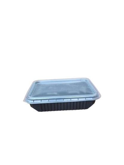 Caserole negre cu capac transparent inclus, 500 ml, 173*129*34 mm, 50 buc/set