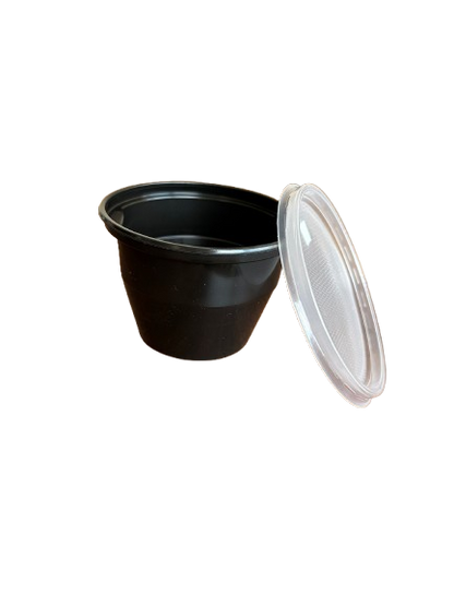 Goodpack - Boluri pentru supa din PP negru, , cu capac transparent, 680ml, 50buc/set
