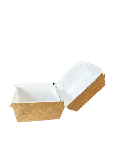 Cutii carton natur mici pentru hamburger, 95*95*70 mm, 100 buc/set