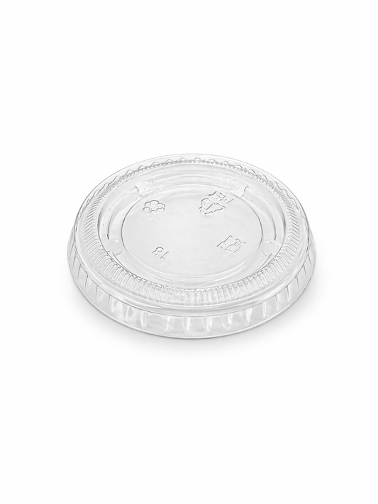 Capace plate din plastic pentru sosiere/cupe  60/120 ml, 100 buc/set