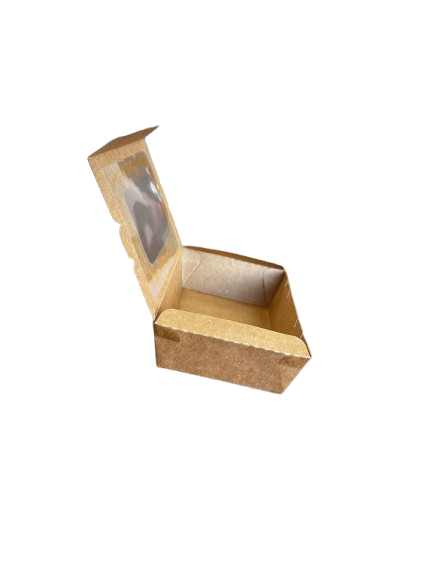 Cutii carton natur meniuri cu fereastra, 500 ml, 135*85*39mm, 50 buc/set