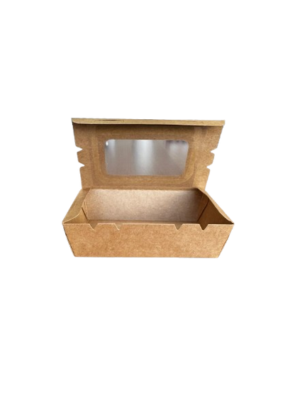 Cutii carton natur meniuri cu fereastra, 500 ml, 135*85*39mm, 50 buc/set