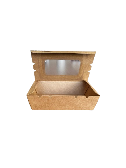 Cutii carton natur meniuri cu fereastra, 500 ml, 135*85*39mm, 50 buc/set