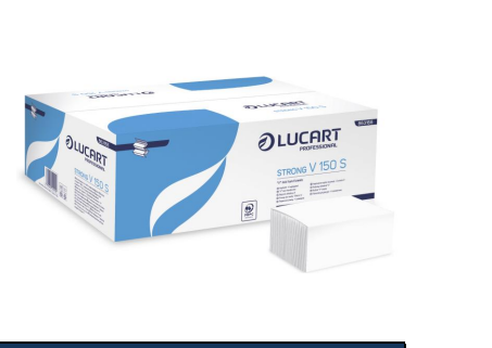 Lucart prosop de maini  STRONG alb, pliat in V, 2 straturi – 863166