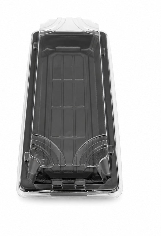Caserole sushi negre cu capac transparent, 224*94 mm