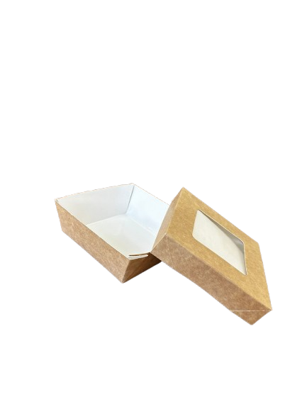 Cutii carton natur cu fereastra, 115*115mm, 25 buc/set