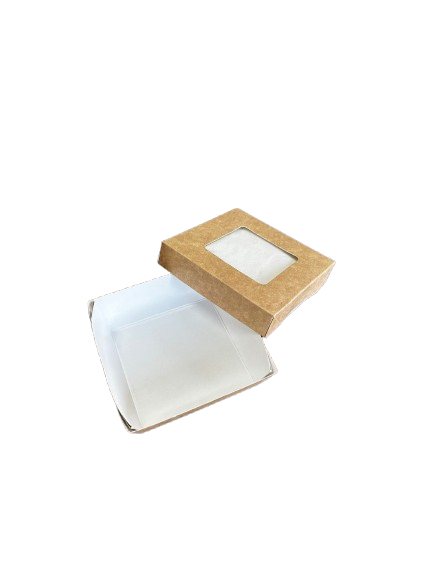 Cutii carton natur cu fereastra, 115*115mm, 25 buc/set