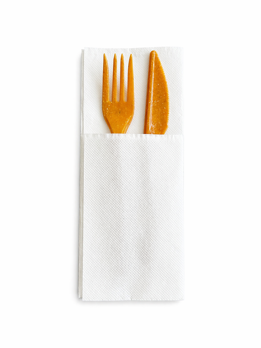 Servetele albe plic tacam, 2 straturi, 33 x 33, 75 buc/pachet