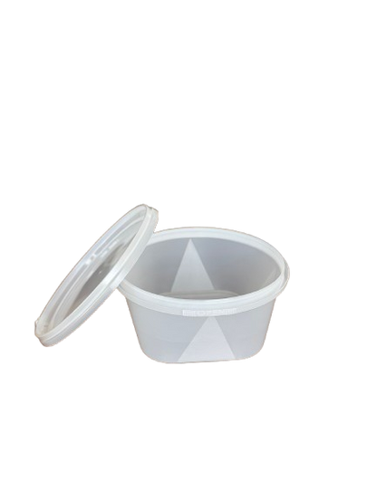Boluri pentru supa din PP transparent cu sigiliu si capac transparent 560ml, 50buc/set