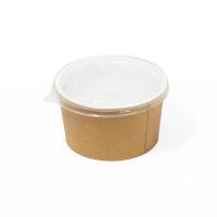 Bol din carton kraft pentru supa cu capac transparent 16 oz